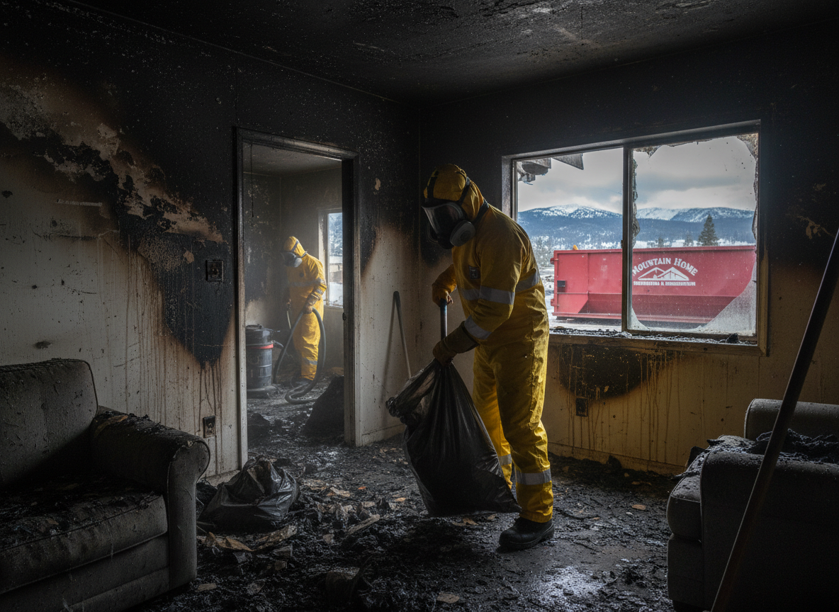 Apartment fire cleanup in Sugarloaf