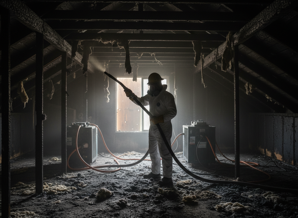 attic fire restoration in Sugarloaf