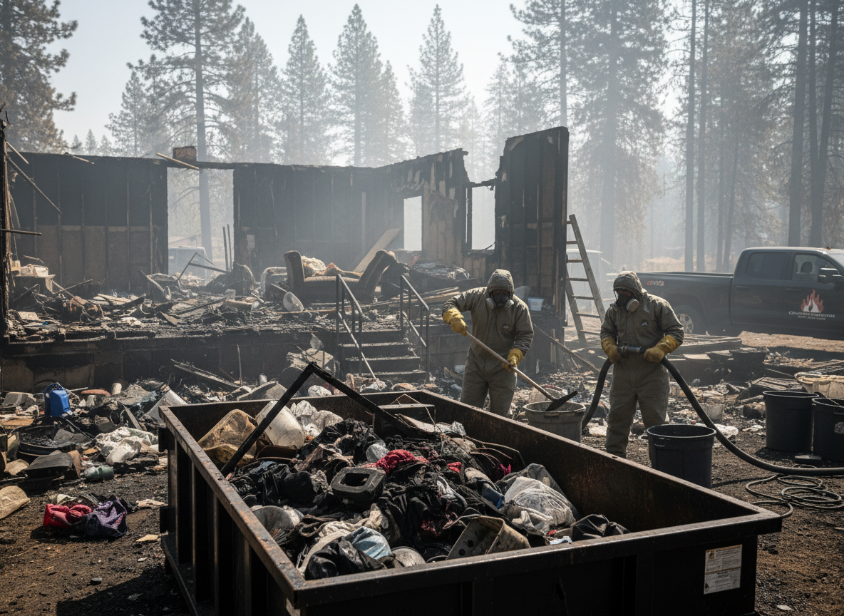 hoarding cleanup after fire in Sugarloaf