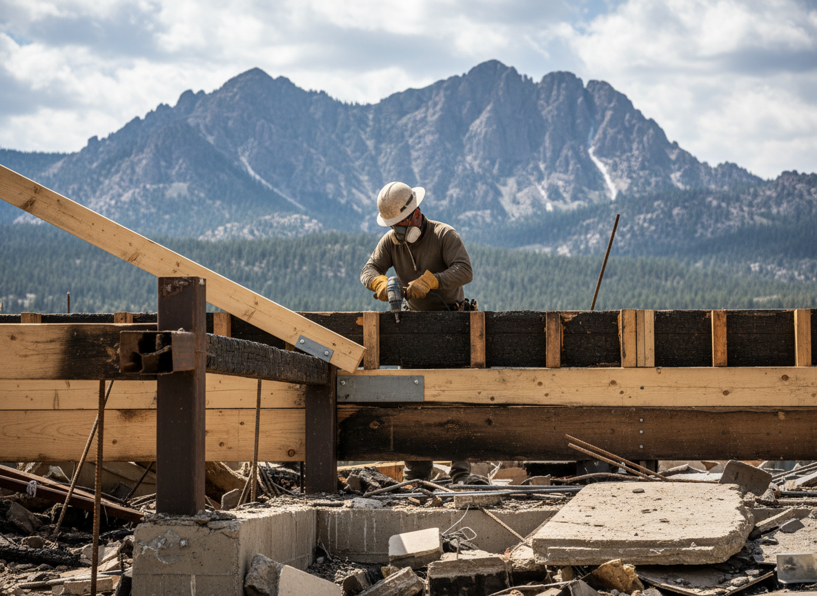 Structural repair after fire in Sugarloaf